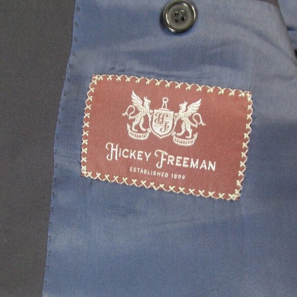 Hickey Freeman Blazer Jacket Mens Navy Long Sleeve Notch Lapel Single Breasted - Picture 5 of 10